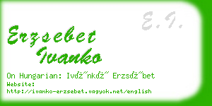 erzsebet ivanko business card